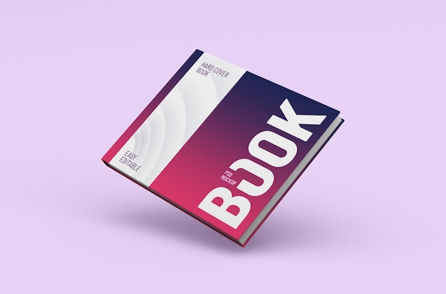 Editable high quality realistic rectangular thick hard cover book mockup on a clean background