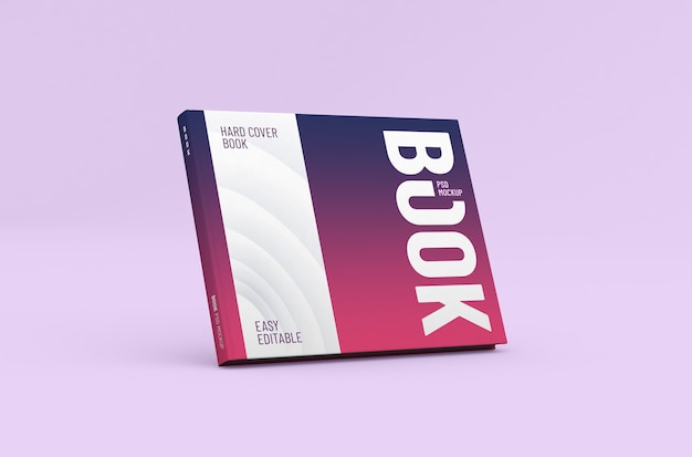 Editable high quality realistic rectangular thick hard cover book mockup on a clean background