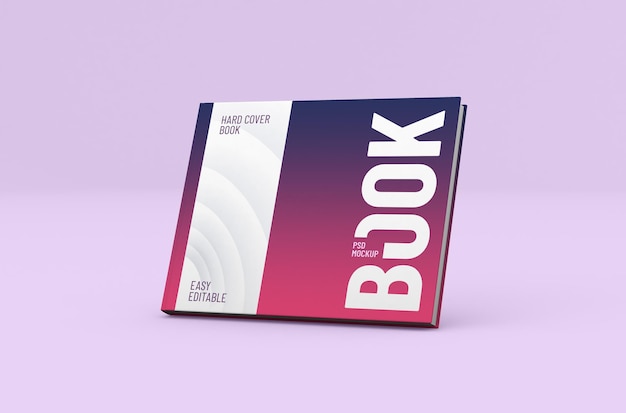 Editable high quality realistic rectangular thick hard cover book mockup on a clean background