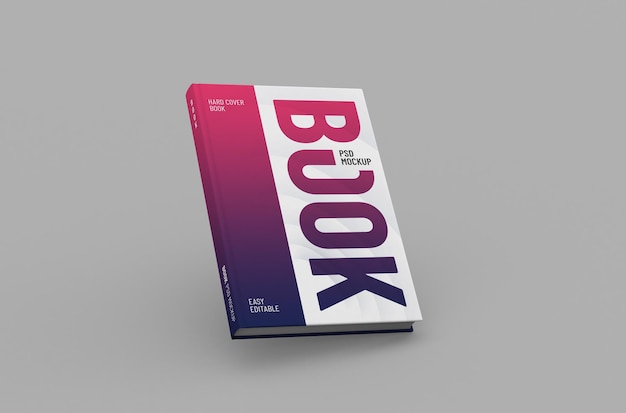 Editable high quality realistic thick hard cover book mockup on a clean background