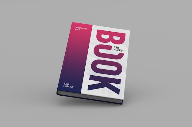 Editable high quality realistic thick hard cover book mockup on a clean background