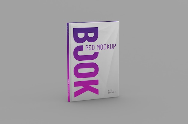 Editable high quality realistic thin hard cover book mockup on a clean background