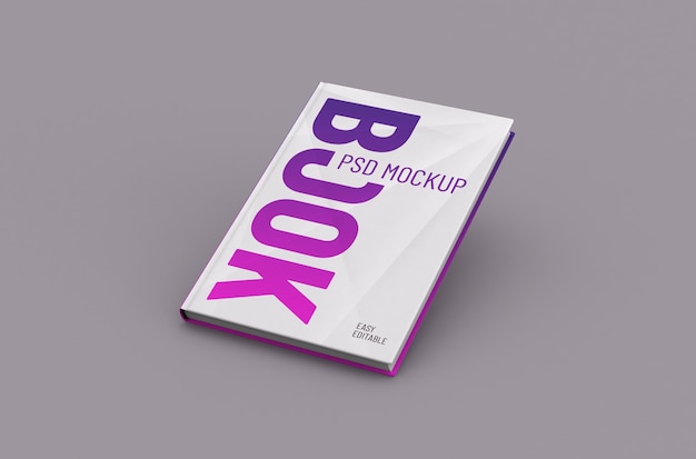 Editable high quality realistic thin hard cover book mockup on a clean background