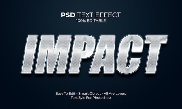 Editable Impact text effect modern 3d creative and minimal font style