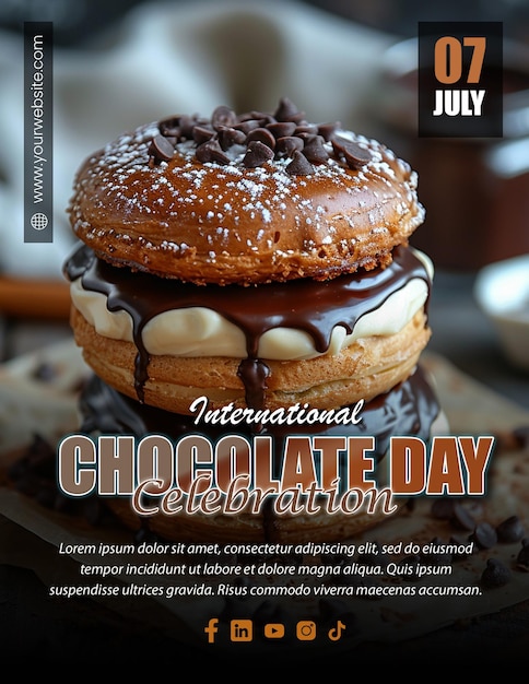 Editable International Chocolate Day Flyer Template for Sweet Celebrations