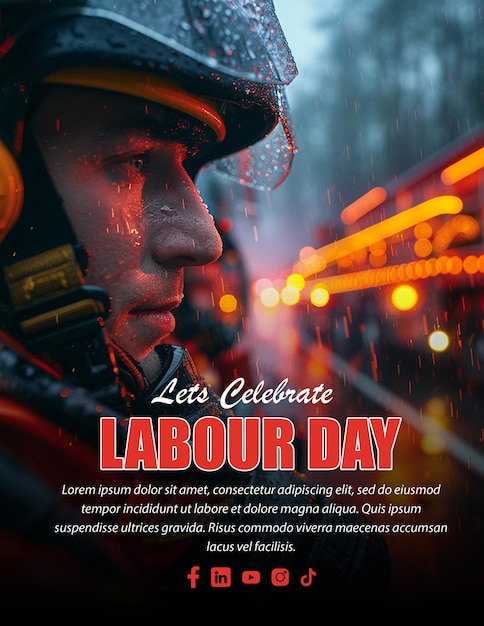 Editable Labor Day Flyer Template for Festive Gatherings