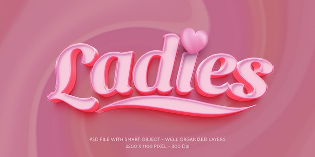 Editable ladies 3d style effect