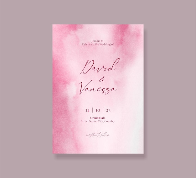 Editable Pastel Pink Wedding Invite Card Template