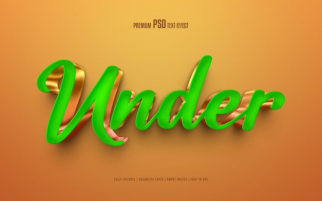 Under editable premium psd text effect