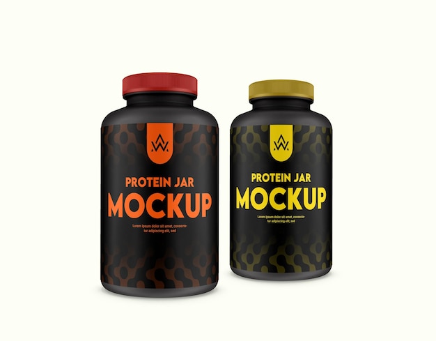 Editable Protein Jar Mockup PSD