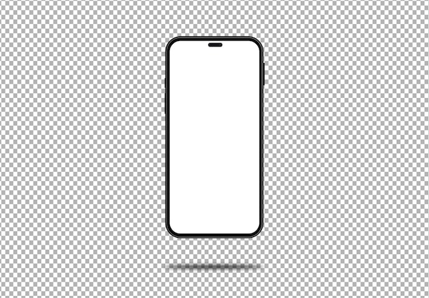 PSD editable psd smartphone with white screen on a transparent background