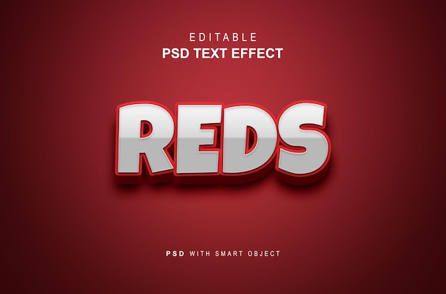 Editable red text effect