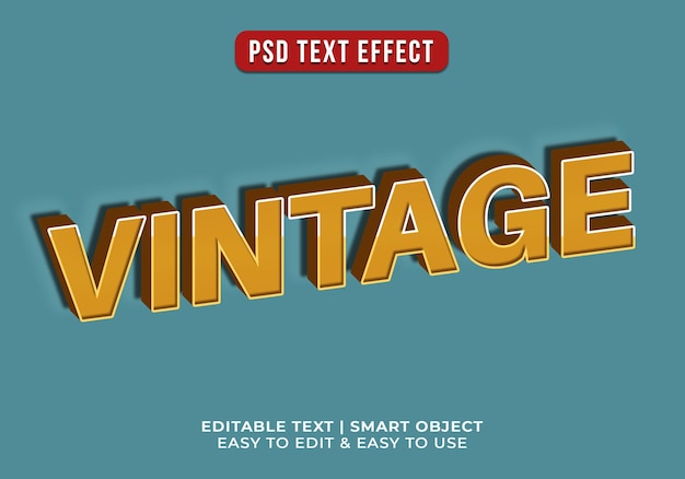 Editable retro 3d text effect