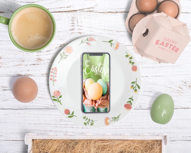 PSD  editable scene creator easter mockup