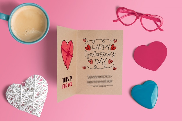 Editable scene creator mockup with valentines day concept