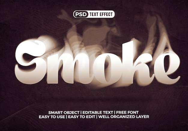 PSD editable smoke text effect