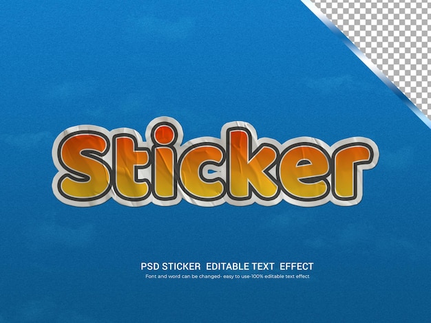 Editable sticker text effect