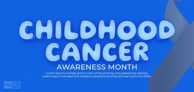 Editable text Childhood cancer awareness month with text effect editable 3D style