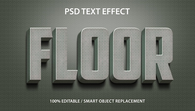 Editable Text Effect 3d Floor Premium