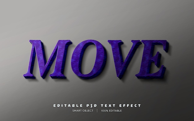 Editable text effect 3d move text style