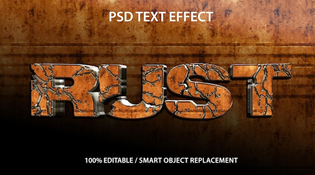 Editable Text Effect 3d Rust Premium