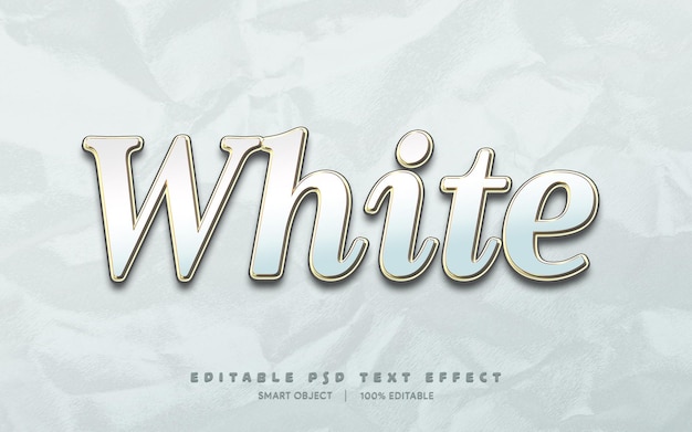 Editable text effect 3d white text style