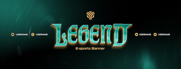 Editable Text Effect banner concept for esports twitter header