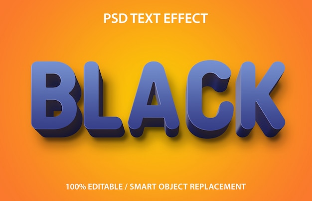 Editable Text Effect Black