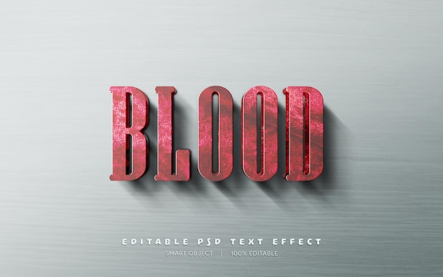 Editable text effect blood red text style