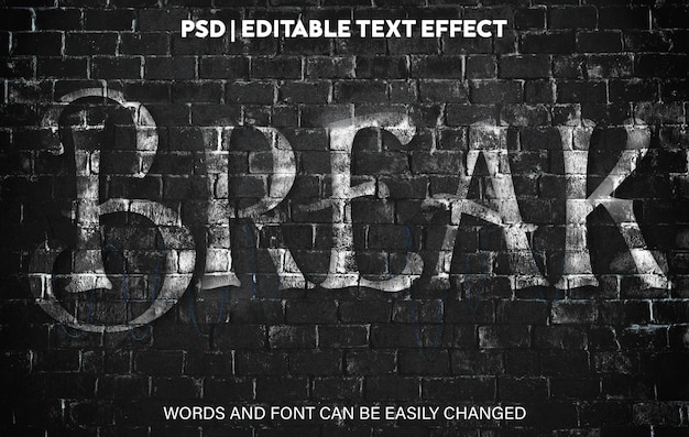 Editable Text Effect Break