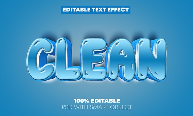 Editable text effect clear text style