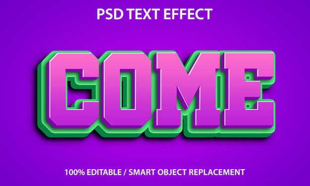 Editable Text Effect Come 