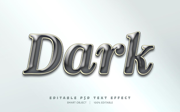 Editable text effect dark 3d text style