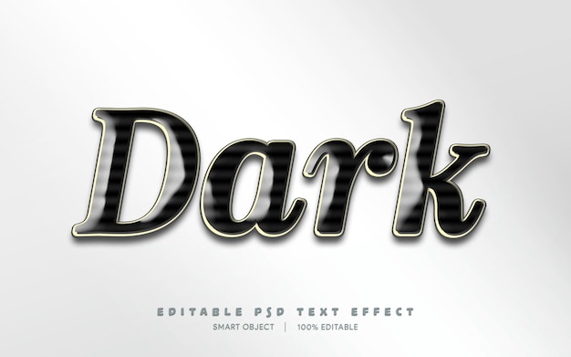 Editable text effect dark 3d text style