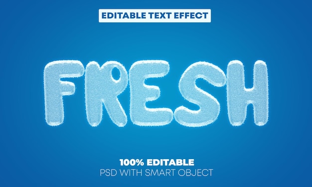 Editable text effect fresh text style