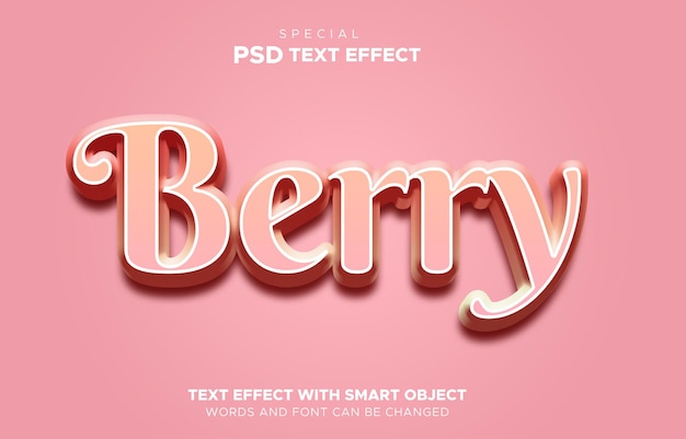 Editable text effect fruit berry style smart object