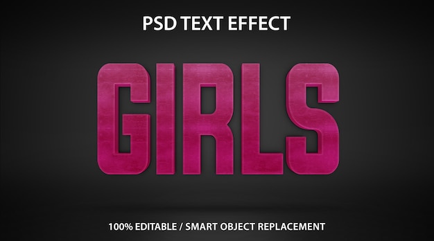 Editable Text Effect Girls