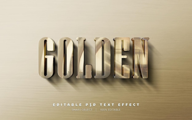 Editable text effect golden text style