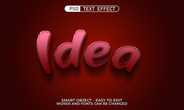 Editable text effect idea 3d style