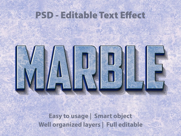 Editable Text Effect Marble Premium