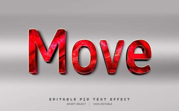 Editable text effect move text style