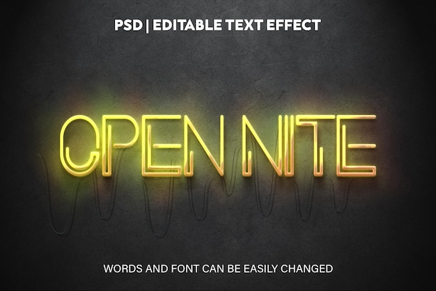 Editable Text Effect Neon