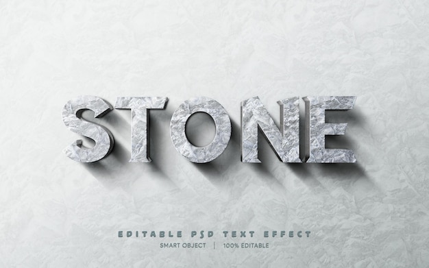 Editable text effect stone text style