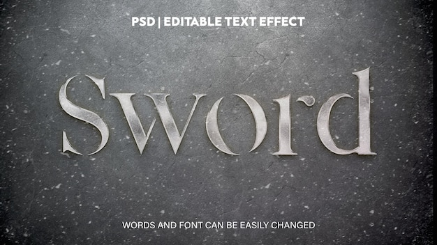 Editable Text Effect Sword