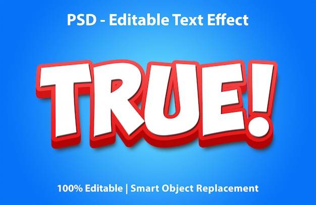 Editable text effect true