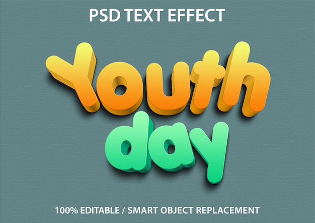 Editable Text Effect Youth Day Premium