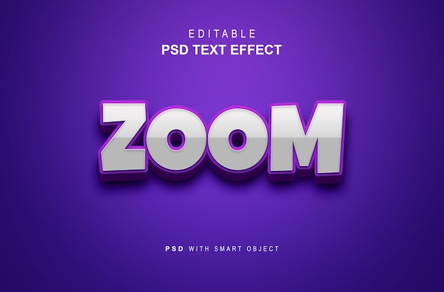 Editable text effect zoom