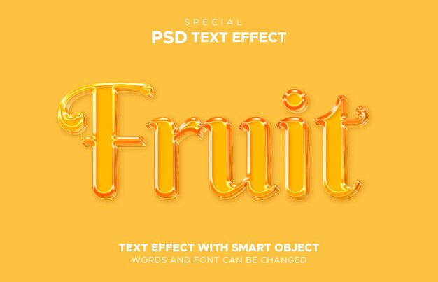 Editable text effects, fruit style 3d template