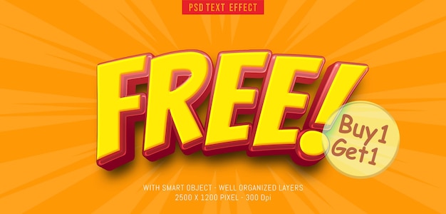 Editable text free with 3d comic style effect