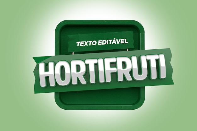 editable text hortifruti 3d stamp